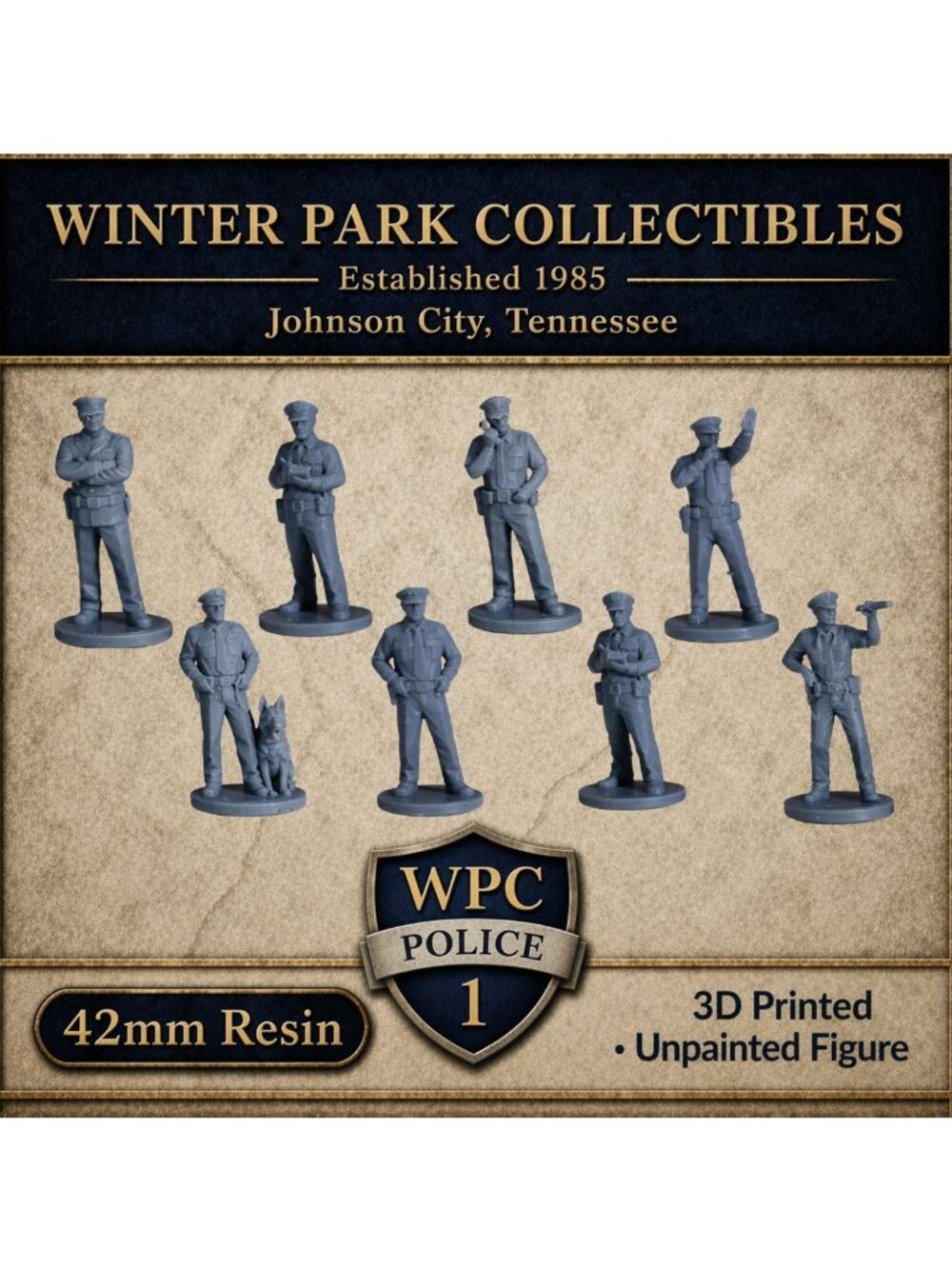 Police Figures – 8 Unpainted Resin Officers for Model Railroad & Dioramas 42mm - Picture 12 of 12